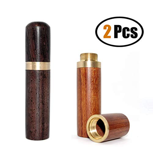 2 Pack Mini Wooden Toothpick Holder, Portable Toothpick Dispenser Bucket Toothpick Box Pocket