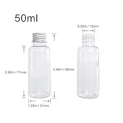 1.7oz Clear Plastic Bottle With Aluminium Screw Cap