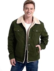 MANSDOUR Men's Winter Jacket Warm Sherpa Lined