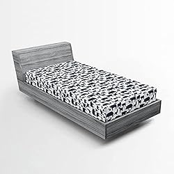 Ambesonne Cattle Fitted Sheet Set, Farm Animals