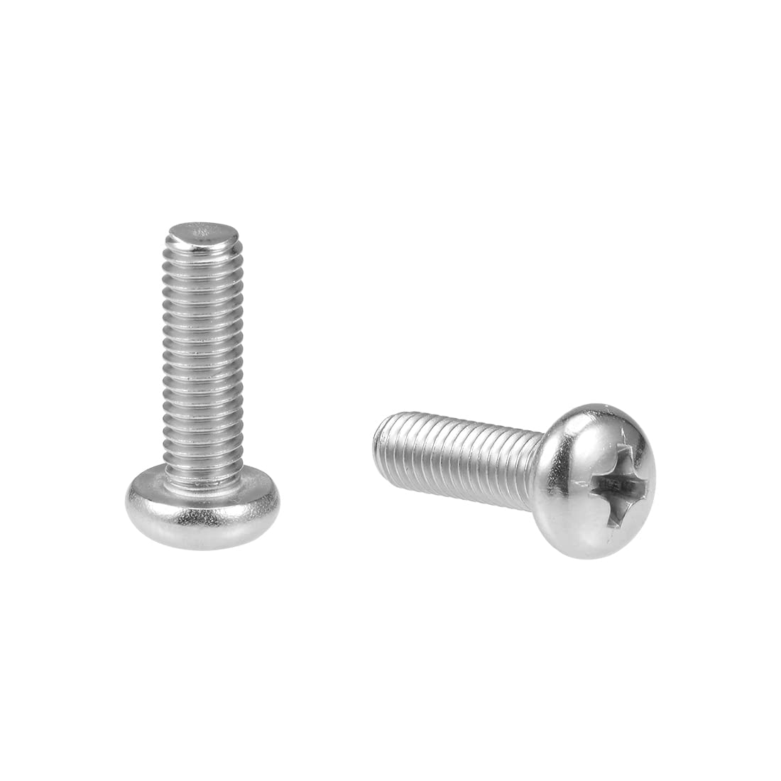 sourcing map M5x16mm Machine Screws Pan Phillips Cross Head Screw 304 Stainless Steel Fasteners Bolts 20Pcs — image 1