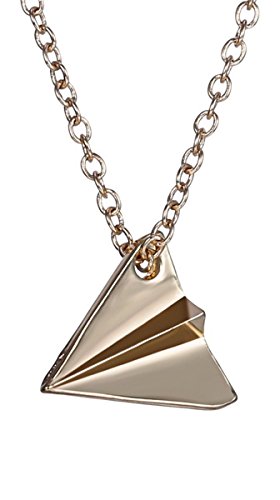 Paper Origami Airplane Pendant Necklace for Women Men - Gold Tone Jewelry Gift Paper Origami Airplane Pendant Necklace for Women Men - Gold Tone Jewelry Gift