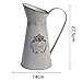 VANCORE Shabby Chic Metal Jug Pitcher French Style Vintage Grey Flower Vase for Home Decoration (Height 11 Inch)