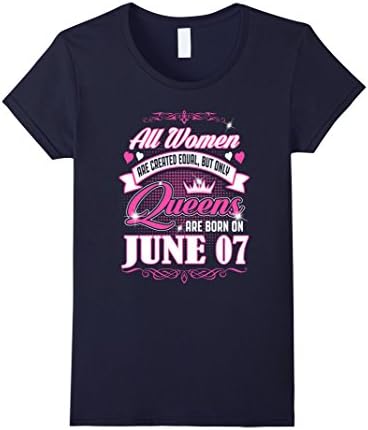 Womens Queens Are Born On June 07 Large Navy