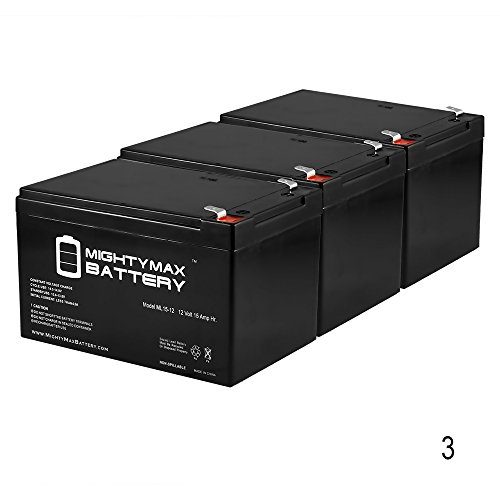 ML15-12 12V 15AH F2 Para Systems Minuteman Pro 700 Battery - 3 Pack - Mighty Max Battery brand product