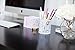 Blu Monaco White Desk Organizer for Women - 3 Piece Desk Accessories Set - Paper Clip-Accessory Tray, Sticky Note Holder, Pen Cup - White Floral Sunflower Pattern