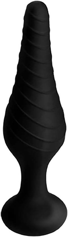 XR Brands Silicone Vibrating Anal Plug with Remote Control, Black - Image 4