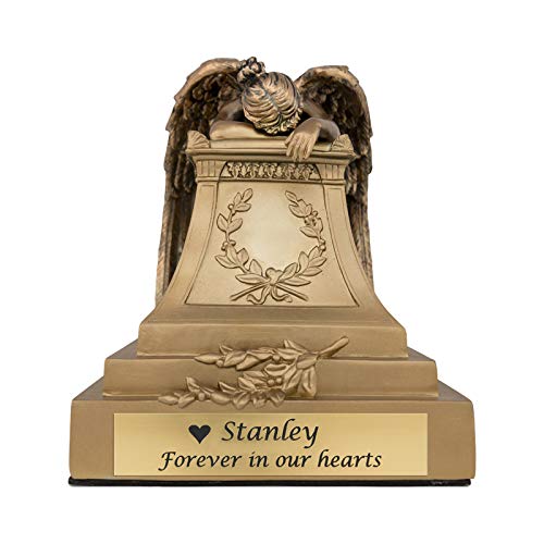 Angelo Triste Polyresin Memorial Urn for Adults - Extra Large - Holds Up to 220 Cubic Inches of Ashes - Golden Bronze Cremation Urn for Ashes - Engraving Sold Separately - Thumbnail 3