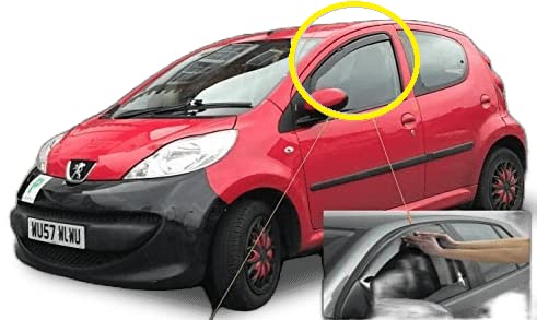 AC WOW 2x Wind Deflectors for TOYOTA AYGO for CITROEN C1 for PEUGEOT 107 MK1 5-Door 2005 2006 2007 2008 2009 2010 2011 2012 2013 2014
