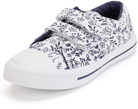 KomForme Toddler Sneakers for Boys and Girls Cartoon Dual Hook and Loops Sneakers Baby Canvas Shoes