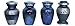 Elegant Blue Set of 4 Memorial Keepsakes, Cremation Keepsake Urns, Handcrafted and Affordable Mini Urns Set