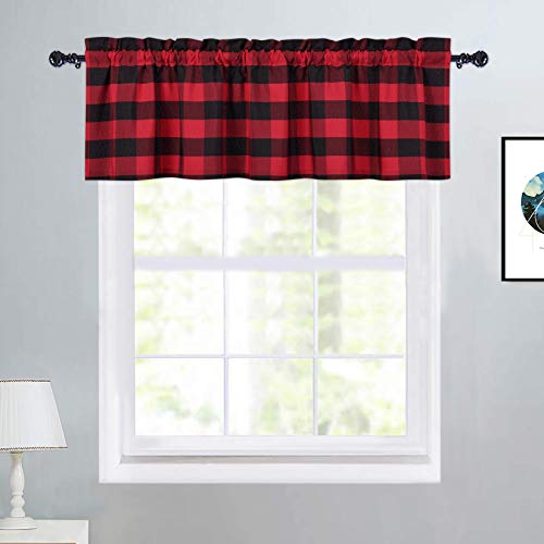Haperlare-Kitchen-Curtain-Valance-Farmhouse-Buffalo-Check-Red-and-Black-Valance-Curtains-for-Windows-Plaid-Gingham-Christmas-Window-Treatment-Decor-Rod-Pocket-Cafe-Curtains-52-W-x-15-L-One-Panel