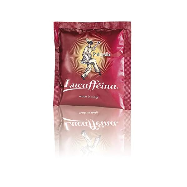 "lucaffee pads" Pulcinella Kaffeepads Ø44mm, 150 ese kompostierbare Papierkapseln, Energiekaffee, neapolitanisch geröstete Arabica- und Robusta-Mischung, zusätzliches Koffein – Bild 3