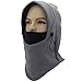 Miracu Heavyweight Balaclava Windproof Ski Face Mask, Women and Men Soft Fleece Winter Hat/Hood for Outdoor Sports, One-Size, Gray & Black