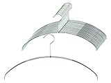 MAWA by Reston Lloyd Euro Ultra Light/Thin Series, Non-Slip Space-Saving Clothes Hanger for Shirts & Dresses, Style 40/PT, Set of 20, Silver