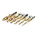 JKDRILL 6pcs 1/4 Hex Shank Titanium Plated M3-M10 ＨSS Screw Thread Metric Tap Drill Bits , Combination Drill and Tap Set