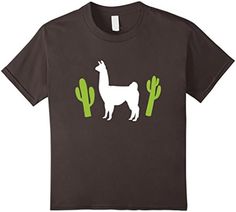 Kids Cactus Llama Shirt - Cool Aztec Design Shirt 12 Asphalt