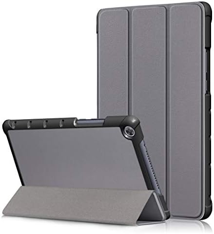 HUFAN Custer Texture Horizontal Flip Leather Case for Huawei MediaPad M5 Lite 8 inch, with Three-Folding Holder(Black) (Color : Grey)