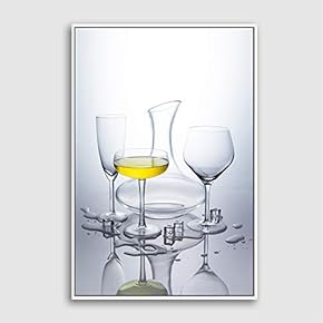 Framed Canvas Wall Art Wine Glass Canvas Prints Home Artwork Decoration for Living Room,Bedroom - 16x24 inches