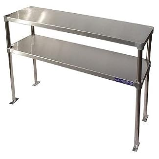 Stainless Steel Adjustable Double Over Shelf 14″ x 48″ NSF ADBS14X48