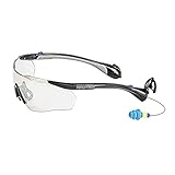 ReadyMax SoundShield Men's Sport Style, Black Frame, Indoor/Outdoor Anti-Fog, Scratch Resistant Safety Glasses w/Built in Hearing Protection