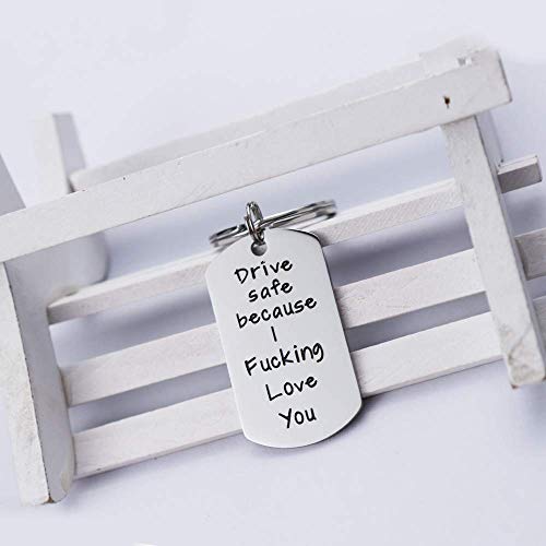 Runalp Drive Safe Because I Fuking Love You, Stainless Steel Keyring, Style 3