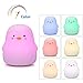 GoLine Penguin Gifts, Cute Kids Night Lights for Girls Bedroom, Christmas Birthday Gifts for Women Girlsfriend Teen Girls, 7 Color Kawaii Squishy Change Silicone Lamp.