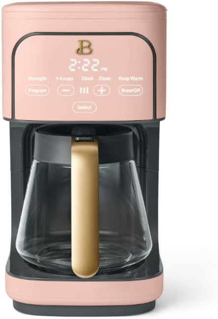 Beauti Coffee Maker 12 cup Programmable, Brewing Versatility, Advanced Programming, 1200 W, Keep Warm mode (Rose)