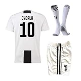 18/19 Season Dybala #10 Juventus Home Kids/Youth Soccer Jersey & Shorts & Socks White