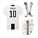18/19 Season Dybala #10 Juventus Home Kids/Youth Soccer Jersey & Shorts & Socks White