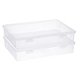 BTSKY Clear Plastic Storage Box with Flap