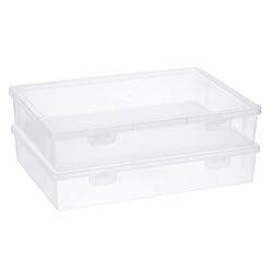 BTSKY Clear Plastic Storage Box with Flap