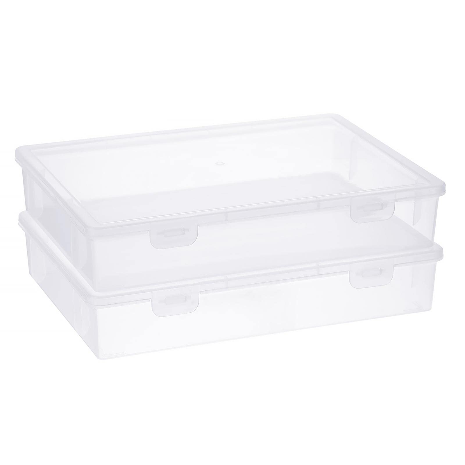 BTSKY Clear Plastic Storage Box with Flap