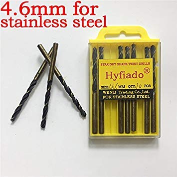 Generic 10 Pieces 4.6mm Hole Saw DIN338 HSS Mini Carbide Twist Drill Bits Metalworking Accessories For Drilling Metal