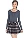 Tanming Women's A-Line Plaid Skirt Side Zipper