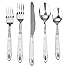 Double Dots White 20-Piece Flatware Set with Hanging Rack, Service for 4 (White)