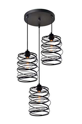 Luminária Pendente Aramado TRIO Preto Ref: Lt-357-3