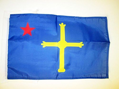 AZ FLAG, Asturias Independentist Flag, 18'' x 12'', 100% Polyester Asturias Asturina nacionalist Small Banner with Two Cords