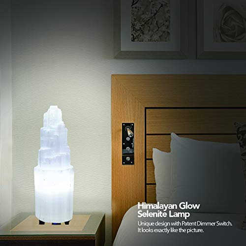 Himalayan Glow Selenite Crystal Lamp 20 cm Long, Hand Curved Natural White Crystal |Electric Cord with Dimmer Switch For… - Image 4