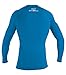 O'Neill Youth Basic Skins UPF 50+ Long Sleeve Rash Guard, Bright Blue, 12