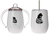 Mama Bear & Baby Bear Matching Tumblers White 12oz & Stainless Steel Straw | Stainless Steel Vacuum Insulated Spill Proof Tumbler & Toddler Sippy Cup | Keep Cold or Hot, Good for Indoor & Outdoor