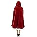 CA Mode Women Christmas Mrs Santa Claus Cloak Xmas Costume Cappa Cloak Cape,Red,59inches