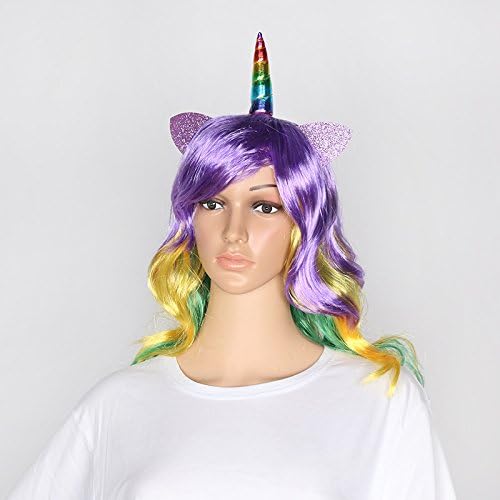 Rainbow Unicorn Wig Halloween Decoration Unicorn Party Supplies Gold Silver Wedding Christmas New Year Birthday Event Party Hat Amazon Ca Home Kitchen