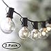 Lemontec String Lights,25FT Vintage Backyard Patio Lights with 25 Clear Globe Bulbs-UL listed for Indoor/Outdoor Use, Globe Wedding Light, Deckyard Tents Market Cafe Porch Party (2 Pack 50 Bulbs 50FT)