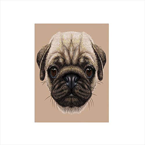 Decorative Privacy Window Film/Detailed Portrait Drawing of a Dog Realistic Design of the Pet Animal Digital Art Decorative/No-Glue Self Static Cling for Home Bedroom Bathroom Kitchen Office Decor Tan