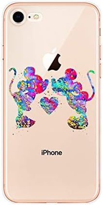 Disney Watercolour mobile phone case for iPhone 5 5c 6 7 8 X or Samsung Galaxy J3 2017 J5 2017 S7 S8 S9 (Samsung S10, Mickey and minnie love colour)