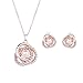 KAVANI Rose Gold Plated Elegant Pearl Pendant Necklace Earrings Set Jewelry Set for Women
