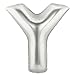 Rainbowloons Jumbo Mylar Foil Balloon, 40-Inch, Glossy Silver, Letter Y