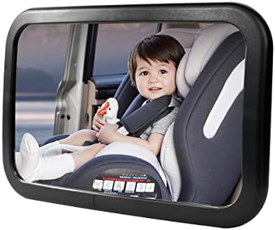 Siege Auto Bebe JSCARLIFE Smart Baby Car Mirror With Voice Control & Lights - 360° Adjustable For Rear-Facing Car Seats Smart Voice Control Baby Car Mirror