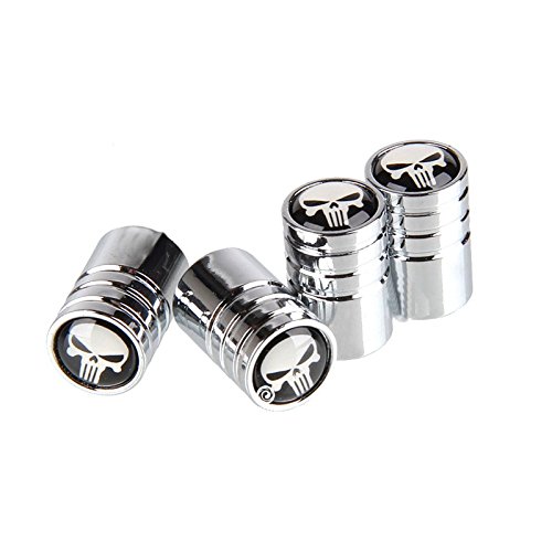 Goliton® SKull Head Design Car Auto Tire Tyre Wheel Valve Dust Caps Cover - Silver
